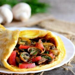 Recette : Omelette farcie aux champignons