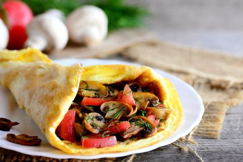 Recette : Omelette farcie aux champignons