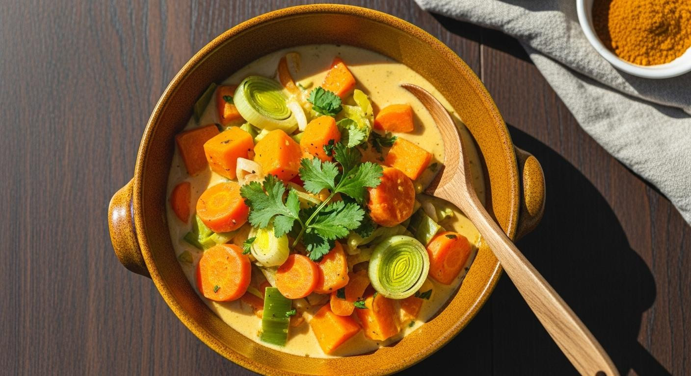 En 4 étapes chronométrées, ce curry de légumes d'automne coûte 2,85€ par personne