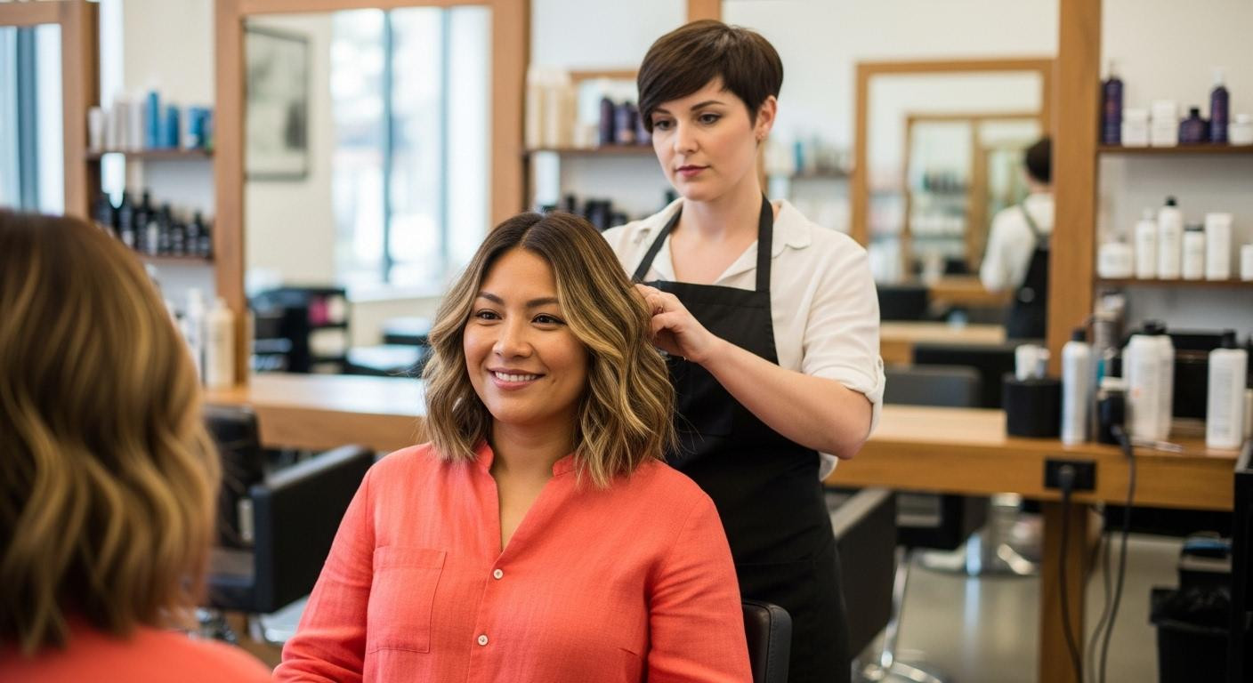 À 62 ans, cette coupe mi-longue raie centrale transforme 85% des visages selon 78% des coiffeurs français