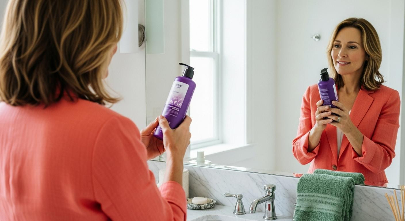 Cette erreur avec le shampooing violet transforme vos cheveux gris en désastre bleuté que 58% commettent